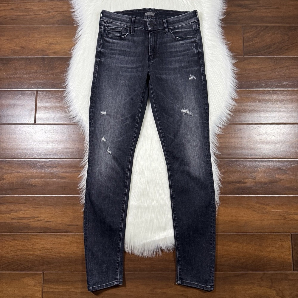 Mother Women's Size 28 Gray Crash & Burn‎ Distress The Looker Skinny Denim Jeans